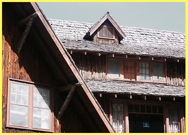 The Caves Chateau is one of the great Civilian
Conservation Corps project lodges-- its fellows are lodges such as Paradise Inn and
Timberline Lodge